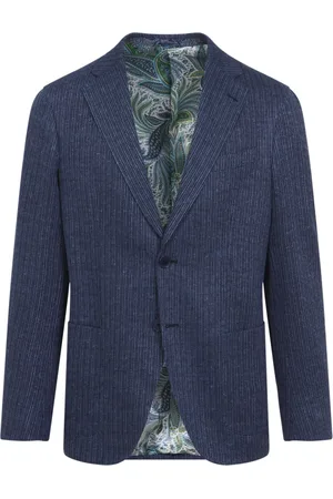 Etro Heren, Jassen, Blauw, Maat: M Linnen