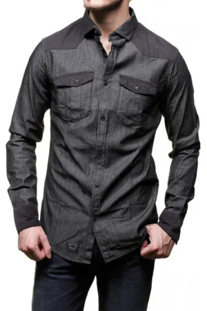 Emporio Armani Heren, Overhemden, Zwart, Maat: XL Katoen