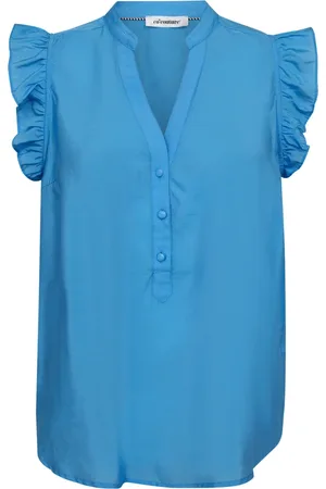 Co`Couture Dames, Blouses & Shirts, Blauw, Maat: S Modal