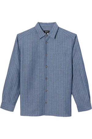 A.P.C. Heren, Overhemden, Blauw, Maat: L Katoen