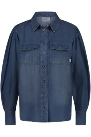Fabienne Chapot Dames, Blouses & Shirts, Blauw, Maat: XS Katoen