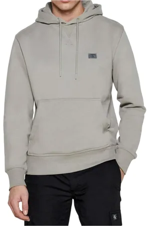 Calvin Klein Heren, Sweatshirts & Hoodies, Grijs, Maat: XL Katoen