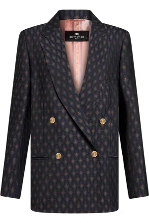 Etro Dames, Jassen, Blauw, Maat: M Wol