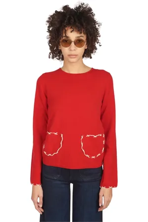 Comme des Garçons Dames, Truien, Rood, Maat: XS Wol