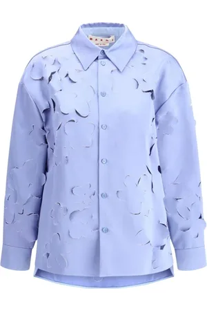 Marni Dames, Blouses & Shirts, Blauw, Maat: XS Katoen