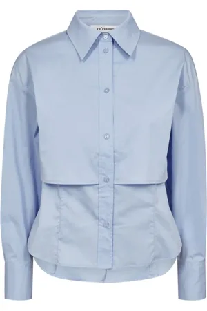 Co`Couture Dames, Blouses & Shirts, Blauw, Maat: L Katoen