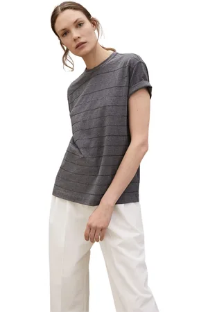 Brunello Cucinelli Dames, Tops, Grijs, Maat: XL Katoen