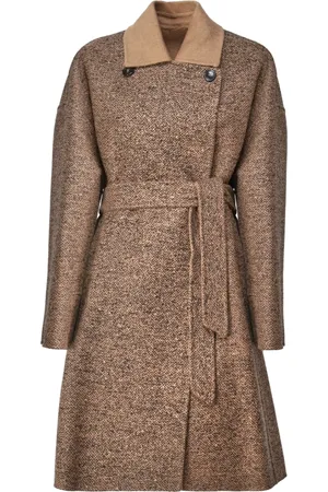 Max Mara Dames, Mantels, Bruin, Maat: XS Tweed