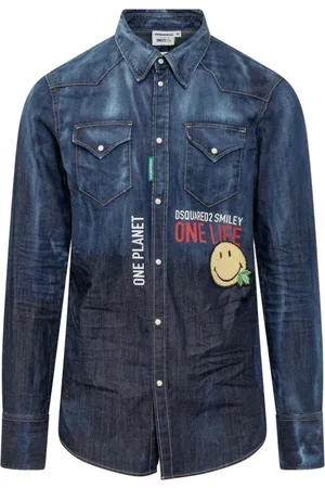 Dsquared2 Heren, Overhemden, Blauw, Maat: L Denim