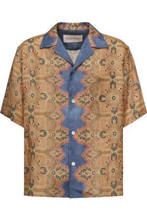 VALENTINO GARAVANI Heren, Overhemden, Veelkleurig, Maat: XL Linnen