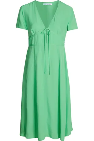 Calvin Klein Dames, Jurken, Groen, Maat: S Viscose