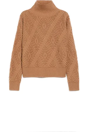 Max Mara Dames, Truien, Bruin, Maat: L Wol