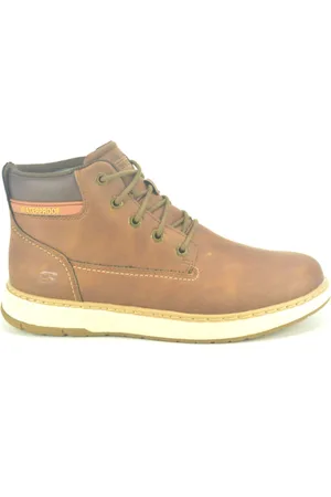 Skechers Heren, Schoenen, Bruin, Maat: 45 EU Leer