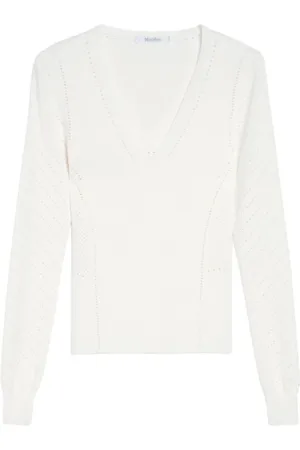 Max Mara Dames, Truien, Wit, Maat: L Viscose