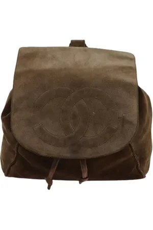 CHANEL Dames, Pre-owned, Bruin, Maat: ONE Size Suède