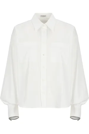 Brunello Cucinelli Dames, Blouses & Shirts, Wit, Maat: S Katoen