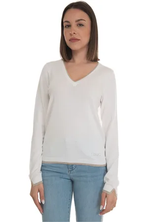 Liu Jo Dames, Truien, Wit, Maat: L Viscose