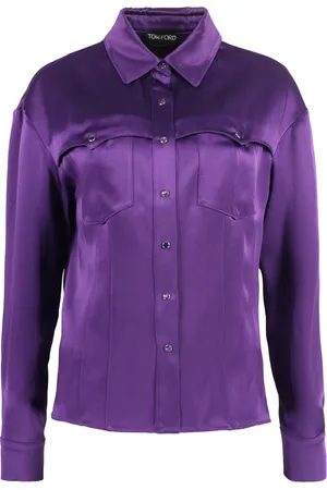 Tom Ford Dames, Blouses & Shirts, Paars, Maat: 2XS Satijn