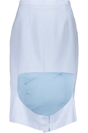 Burberry Dames, Rokken, Blauw, Maat: 2XS Wol