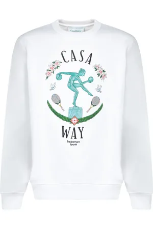 Casablanca Heren, Sweatshirts & Hoodies, Wit, Maat: M Katoen