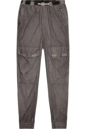Diesel Dames, Broeken, Grijs, Maat: 2XS Katoen