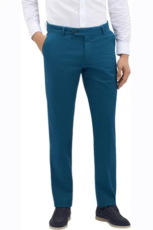 Brooks Brothers Heren, Broeken, Blauw, Maat: W36 Katoen
