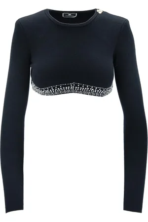 Elisabetta Franchi Dames, Truien, Zwart, Maat: M Wol