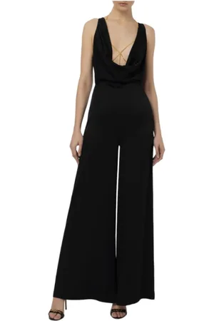 Elisabetta Franchi Dames, Jumpsuits & Playsuits, Zwart, Maat: M Leer
