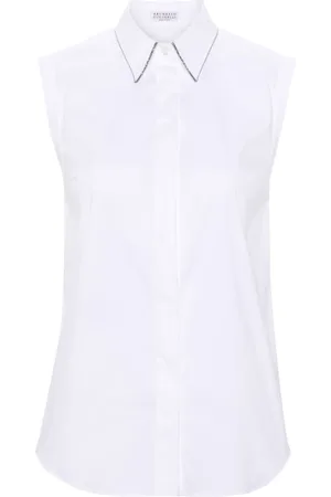 Brunello Cucinelli Dames, Blouses & Shirts, Wit, Maat: L Katoen