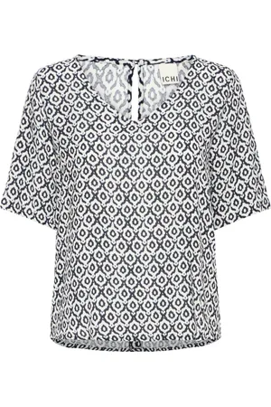 Ichi Dames, Blouses & Shirts, Zwart, Maat: M