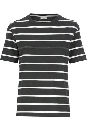 Brunello Cucinelli Dames, Tops, Grijs, Maat: XS Katoen