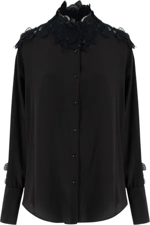 ERMANNO SCERVINO Dames, Blouses & Shirts, Zwart, Maat: 2XS Katoen