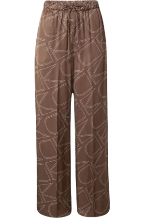 Calvin Klein Dames, Broeken, Bruin, Maat: S Viscose