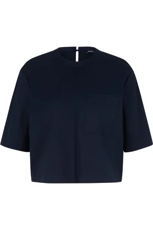 JOOP! Dames, Blouses & Shirts, Blauw, Maat: M Katoen
