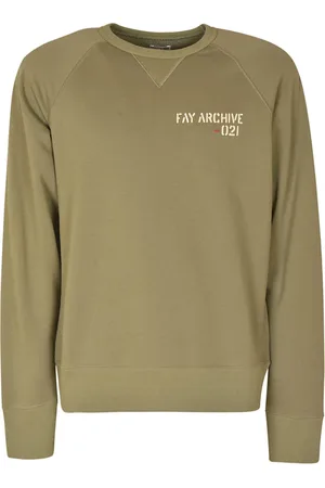 FAY Heren, Sweatshirts & Hoodies, Groen, Maat: XL Katoen