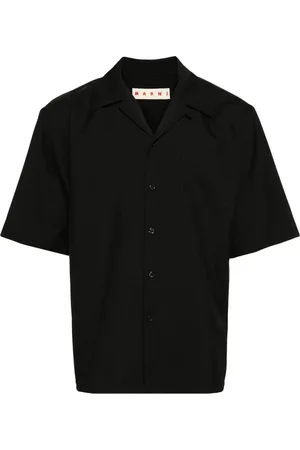 Marni Heren, Overhemden, Zwart, Maat: L Wol