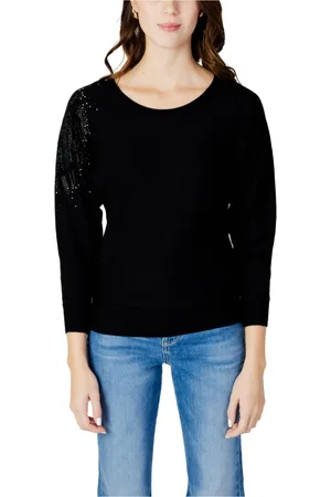 Guess Dames, Truien, Zwart, Maat: M Leer