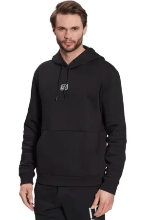 EA7 Heren, Sweatshirts & Hoodies, Zwart, Maat: L Katoen