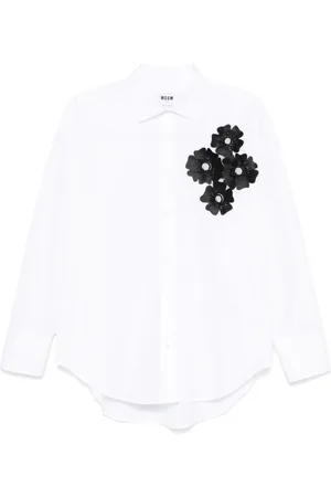 Msgm Dames, Blouses & Shirts, Wit, Maat: S Katoen