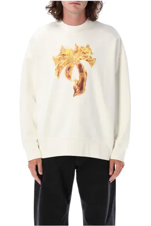 Palm Angels Heren, Sweatshirts & Hoodies, Wit, Maat: L Katoen