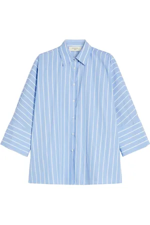 Max Mara Dames, Blouses & Shirts, Blauw, Maat: 2XS Katoen