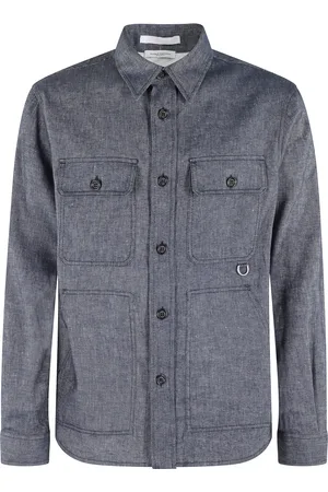 Paolo Pecora Heren, Overhemden, Blauw, Maat: XL Linnen