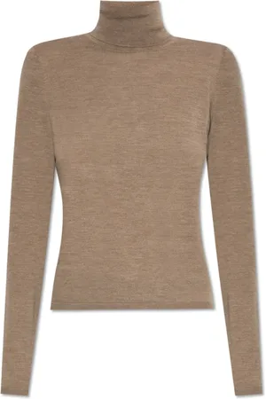 Max Mara Dames, Truien, Bruin, Maat: S Leer
