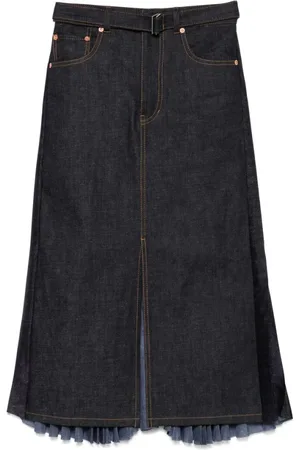 SACAI Dames, Rokken, Blauw, Maat: S Denim