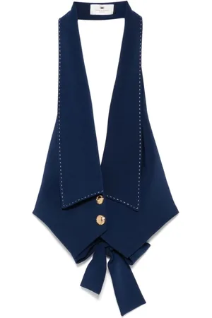 Elisabetta Franchi Dames, Jassen, Blauw, Maat: L Poliester