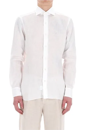 BARBA Heren, Overhemden, Wit, Maat: 2XL Linnen