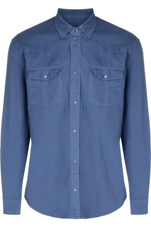 Dondup Heren, Overhemden, Blauw, Maat: S Katoen