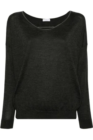 Brunello Cucinelli Dames, Truien, Grijs, Maat: L Zijde