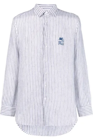 Etro Heren, Overhemden, Blauw, Maat: M Linnen