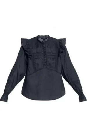 AllSaints Dames, Blouses & Shirts, Blauw, Maat: XS Katoen